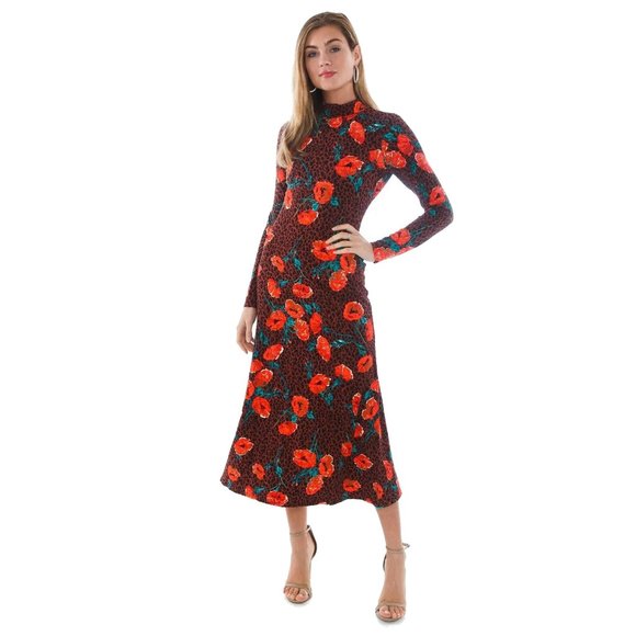 NWT Free People animal print floral midi dress - Picture 12 of 16